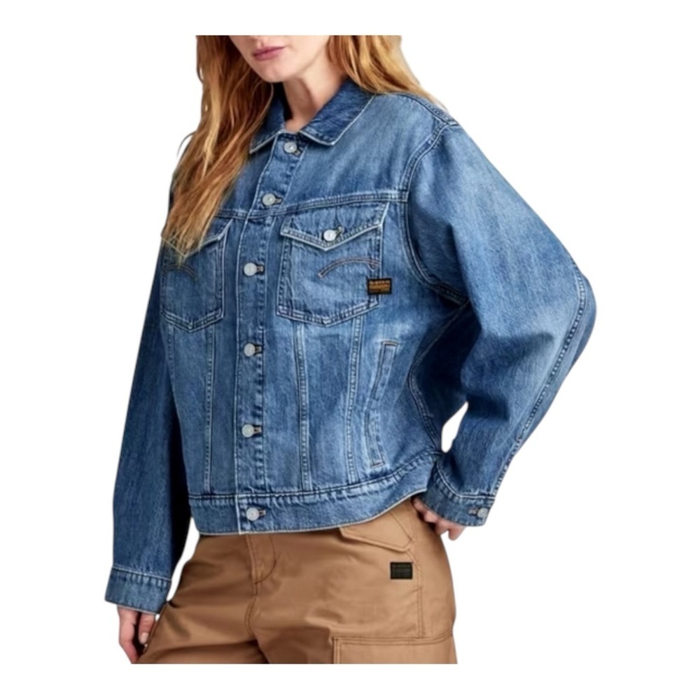 G-Star RAW Relaxed Denim Jacket Faded Cliffside Blue Size S NWT $190